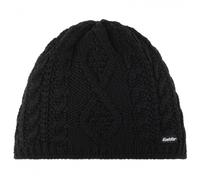 Eisbär Mütze Damen Nelia Schwarz - Merino für Frauen - mit Fleece Futter schützt vor Kälte und Wind - weiche Strickmütze mit Zopfmuster - die Haube für Immer Haube aus Österreich