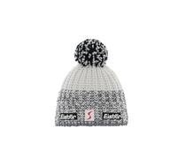 Eisbär Refocus Skipool Bommelmütze Strickmütze Wollmütze Wintermütze Skimütze Beanie Damen - Made in The EU mit Futter, Futter Winter Herbst-Winter - One Size weiß-grau