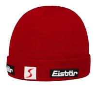 Eisbär Renan RL Skipool Umschlagmütze Strickmütze Skimütze Wollmütze Merinomütze Wintermütze Damen/Herren - Made in Austria mit Umschlag Winter Herbst-Winter - One Size rot