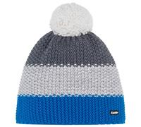 Eisbär Wintermütze Star mit Bommel (Pompon) blau/grau - 1 Stück, Größe OneSize