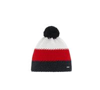 Eisbär Wintermütze Star mit Bommel (Pompon) dunkeblau/rot/weiss - 1 Stück, Größe OneSize