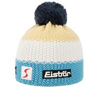 Eisbär Star Skipool Kids Beanie Strickmütze Kindermütze Skimütze Bommelmütze (One Size - blau-gelb)