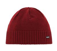 Eisbär Wintermütze (Beanie) Trop Strickmuster Merinowolle burgundrot Herren