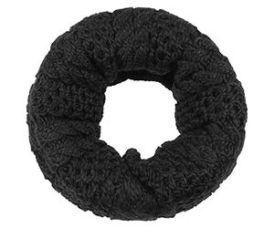 Eisbär Tonella Loopschal Strickschal Schal Winterschal Damenschal Rundschal Damen/Herren - Made in Austria mit Futter, Futter Winter Herbst-Winter - One Size schwarz