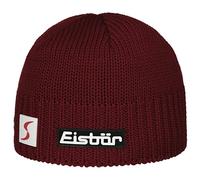 Eisbär Trop Skipool Strickmütze Damen/Herren - Made in The EU Wintermütze Pull-On Futter Winter Herbst-Winter - One Size Bordeaux
