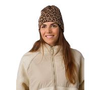 Eisbär Mütze Damen Banto Cappucino - Merino Beanie für Frauen - mit Leo-Muster warme 2 Lagen Strickmütze Damenmütze Haube aus Österreich