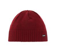 Eisbär Wintermütze (Beanie) Trop Strickmuster Merinowolle burgundrot Herren