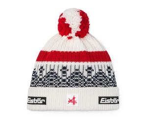 Eisbär Wintermütze Norrak Pompon SA - Merinomix, kuscheliges Fleece-Band - weiss - 1 Stück