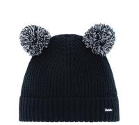 Eisbär Wintermütze (Pompon) Ponti - mit Wollpompon als Ohren - dunkelblau - Kinder, Größe 53