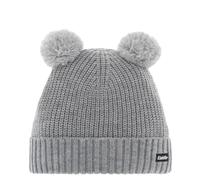 Eisbär Wintermütze (Pompon) Ponti - mit Wollpompon als Ohren - hellgrau - Kinder, Größe 53