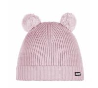 Eisbär Mütze Ponti Pompon Kids Pink - warme Wintermütze Jungen & Mädchen - 53 cm (5-6 Jahre) - kuschelige mit Fleece Futter Bommelmütze Strickmütze Pudelmütze Kindermütze Haube aus Österreich