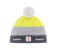 Eisbär Wintermütze Star SP mit Bommel (Pompon) grau/gelb Kinder, Größe OneSize
