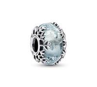 Eisblauer Schneeflocken Charm aus Sterlingsilber