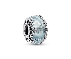Eisblauer Schneeflocken Charm aus Sterlingsilber