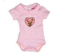 Eisenherz Trachten Babybody - Body Kurzarm mit Kragen, mit Hirschaplikation für Mädchen in rosa - EIN tolles Geschenk, in Größe 92