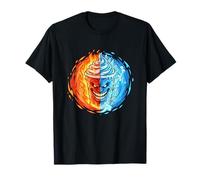 Eisgetränk Crazy Evil Cup Face mit heißem, kaltem Feuer T-Shirt