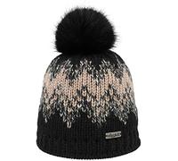 Eisglut Damen Romy Merino Mütze, schwarz/Beige Mel, M 57-58cm