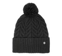 Eisglut Damen Strickmütze gefütterte Wintermütze mit Bommel Giselel Alpaka 25121 Schwarz 11