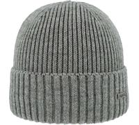 Eisglut Hennesg warme, komplett gefütterte Strickmütze mit Umschlag grau-meliert