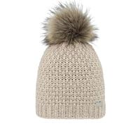 Eisglut Strickmütze Mit Kunstfellbommel Lilottal Made In Germany, Beige Mel., Einheitsgröße EU