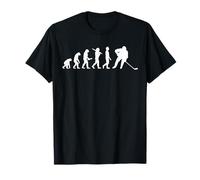 Eishockeyspieler Geschenkideen Evolution T-Shirt, Herren, Schwarz, S, Kurzarm, V-Ausschnitt, Klassische Passform, Polyester, Cartoon, Vintage Klassisch, Unikat-Grafik, Alle Jahreszeiten, 1 Stück