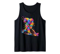Eishockeyspieler Hockey Mama Papa Splash Drip Artwork Tank Top