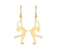 Eiskunstlauf Mädchen Skater baumeln Ohrringe Frauen Edelstahl Tropfen Ohrring