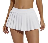 Eisnnu Minirock Damen Elastische Taille Solide Super Kurz Faltenrock Schwarzer Rock Rocklänge 25CM für Cosplay,Club,Halloween Party