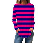 eißE Shirts Damen Damen Blusen Elegant Lässig T-Shirts Langarm Niedliche Tops Blumen Tuniken Tops Rundhals Sweatshirts Blusen Damen ommer Elegant (Red, XL)