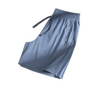 Eisseidenshorts Damen Sommer Dünne Eisseide Kurze Hose Beach Shorts mit Taschen Lässige Stoffhose Freizeit Shorts Elastische Taille Stretch Gerades Bein Sport Hosen mit Kordelzug Sportshorts Laufhose