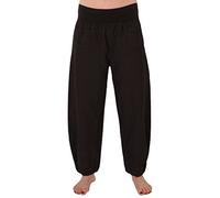 Eitex Damen Leinenhose Größe 36/38 röße 50/52 aus 100% Leinen - leichte Sommerhose Tunnelbund mit Gummizug und 2 aufgesetzten Taschen vorne - weiter Schnitt (schwarz, 50/52)
