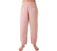 Eitex Damen Leinenhose Größe 36/38 röße 50/52 aus 100% Leinen - leichte Sommerhose Tunnelbund mit Gummizug und 2 aufgesetzten Taschen vorne - weiter Schnitt (rosa, 50/52)