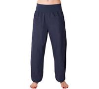 Eitex Damen Leinenhose Größe 36/38 röße 50/52 aus 100% Leinen - leichte Sommerhose Tunnelbund mit Gummizug und 2 aufgesetzten Taschen vorne - weiter Schnitt (dunkelblau, 50/52)