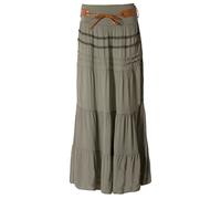 Eitex Zauberhafter Retro Maxirock Damen Sommer Rock Größe 34/36 bis Größe 50/52 verfügbar Langer Maxirock Strandrock Sommerock lang Gürtel Amber Boho Retro Maxirock (Khaki, 48/50)