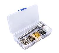 Ejoyous Grommet-Set Kupferösen Ösen-Set 400 Stück 4 Farben 3 Mm Eisen Leicht zu Montieren mit 3 Montagewerkzeugen Aufbewahrungsbox für Schuhe Taschen Kleidung Leder Handwerk Plane Zelt