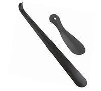 Ejoyous Langer Schuhlöffel, Anti-Biege-Stiefelhorn für Senioren, Schwarzer Schadensschutz, Edelstahl, Einfach zu Verwenden für Schwangere Frauen auf Reisen