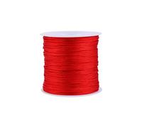 Ejoyous Nylonschnur Chinesische Knotenschnur Handstrickschnur Schnur Rattail Macrame Shamballa-Thread String in Rot für Schmuckherstellung handgefertigte Bastelprojekte 100M x 0.8mm