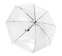 Ejoyous Regenschirm Transparent, Eleganter Durchsichtiger Regenschirm Klappbar Schirm Durchsichtig Taschenschirm mit 8 Rippen Automatikschirm, für Partnerschirm Hochzeitsschirm Golfschir