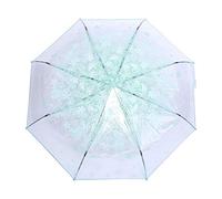 Ejoyous Regenschirm Transparent mit Blumen, Kinderregenschirme Kleine Mädchen Damen Regen Schirm mit Muster Blumen Leicht Durchsichtig Windfest Reiseschirm Durchmesser 93 cm