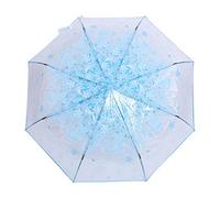 Ejoyous Regenschirm Transparent mit Blumen, Kinderregenschirme Kleine Mädchen Damen Regen Schirm mit Muster Blumen Leicht Durchsichtig Windfest Reiseschirm Durchmesser 93 cm