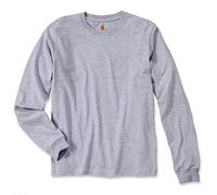 EK231 Longsleeve Logo Langarm Shirt 100% Baumwolle - Farbe: Heather Grey - Größe: XXL