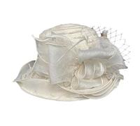 EKalgretrA Damen Fascinator Millinery Kirchenhut | Elegante Fischerhüte mit breiter Krempe und Schleife