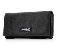 ekavale Damen Portemonnaie mit Viele Kartenfächer, Geldbeutel Damen aus Kunstleder, Geldbörse für Frauen (Schwarz)