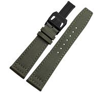 EKINS Für IWC Pilot Spitfire Timezone TopGun Strap Green Black Belts Armbanduhrenbänder 20 mm 21 mm 22 mm Nylon Canvas Fabric Uhrenarmband(Green black,21mm)