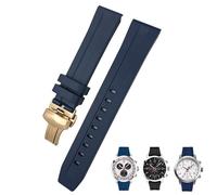 EKINS Gummi Silikon Armband 20mm 19mm 21mm 22mm für Tissot Le Locle T006 T114 PRC200 Strap Schmetterling schnalle Wasserdichte Armband(Blue Rose,20mm)