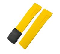 EKINS Naturkautschuk-Uhrenarmband, passend für Tissot T048.417/T048.427 T-RACE T048, weiches Sport-Silikon-Uhrenarmband, Faltschließe(Yellow black,20mm)