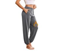 Ekouaer Damen Schlafanzughose Lang Jogginghose Warm Loungehose Freizeithose Nachtwäsche Hosen mit Taschen Pyjamahose Dunkelgrau M