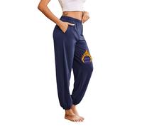 Ekouaer Damen Schlafanzughose Lang Jogginghose Warm Loungehose Freizeithose Nachtwäsche Hosen mit Taschen Pyjamahose Marineblau S