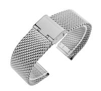 EKSIL 18mm 20mm 22mm 24mm Universal Milanese Ersatz Handgelenk Gürtel Armband Edelstahl Mesh Uhrenarmband Uhrenarmbänder(SILVER,22mm)