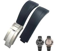 EKSIL Gummi-Armband mit kurzer Schnalle, 20 mm, 21 mm, passend für Rolex Daytona Submariner Role Oysterflex Yacht Master, kleines Handgelenk, Silikon, 20 mm